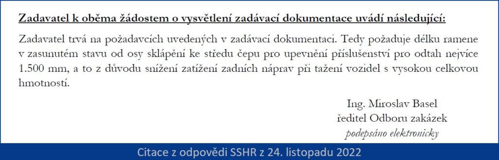 Citace z odpovědi SSHR z 24. listopadu 2022